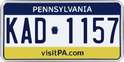 PA license plate KAD1157