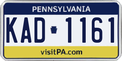 PA license plate KAD1161