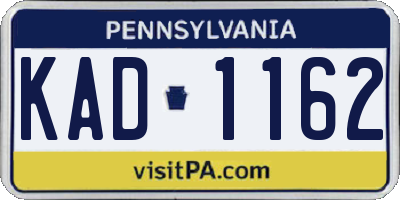 PA license plate KAD1162
