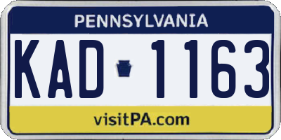 PA license plate KAD1163