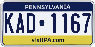 PA license plate KAD1167