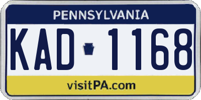 PA license plate KAD1168