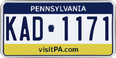 PA license plate KAD1171