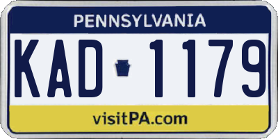 PA license plate KAD1179