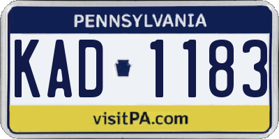 PA license plate KAD1183