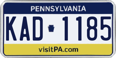 PA license plate KAD1185