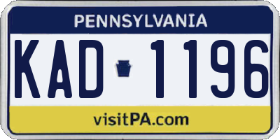 PA license plate KAD1196
