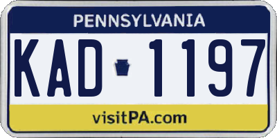 PA license plate KAD1197