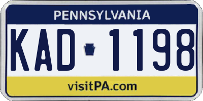 PA license plate KAD1198