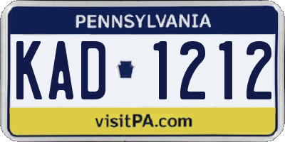 PA license plate KAD1212