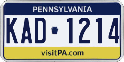 PA license plate KAD1214