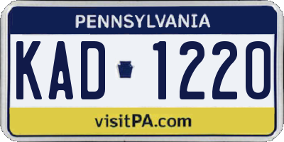 PA license plate KAD1220