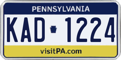 PA license plate KAD1224