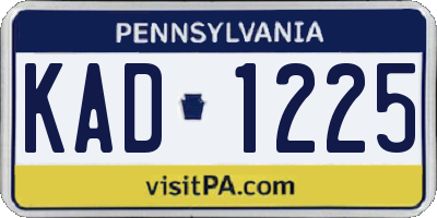 PA license plate KAD1225