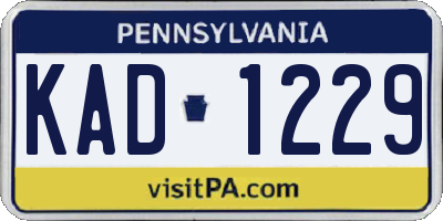 PA license plate KAD1229