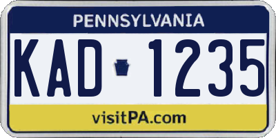 PA license plate KAD1235