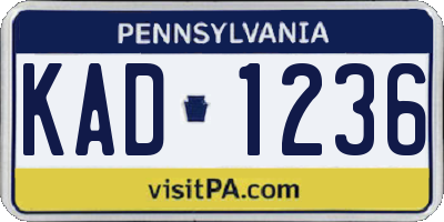 PA license plate KAD1236