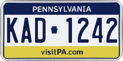 PA license plate KAD1242