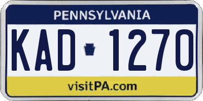 PA license plate KAD1270