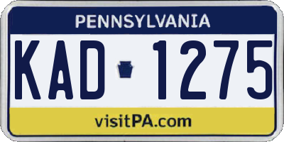 PA license plate KAD1275