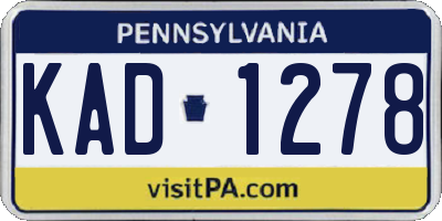 PA license plate KAD1278