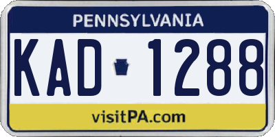 PA license plate KAD1288