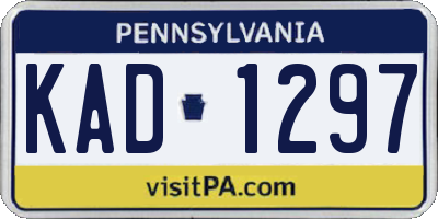 PA license plate KAD1297