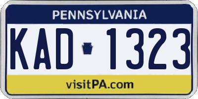 PA license plate KAD1323