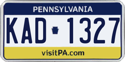 PA license plate KAD1327