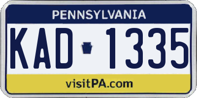 PA license plate KAD1335