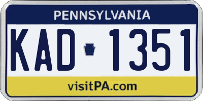PA license plate KAD1351