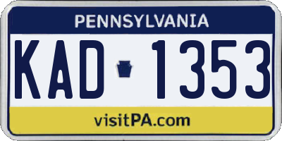 PA license plate KAD1353