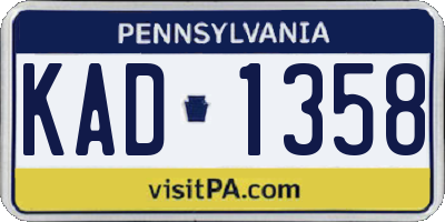 PA license plate KAD1358
