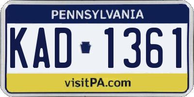PA license plate KAD1361