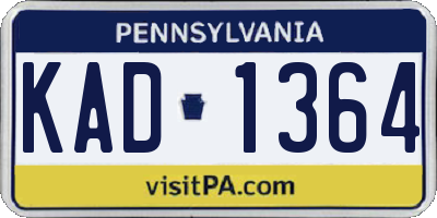 PA license plate KAD1364