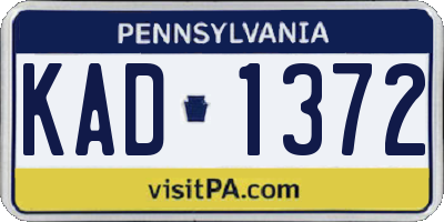 PA license plate KAD1372