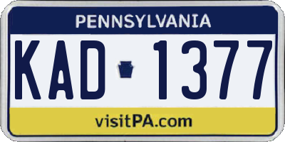 PA license plate KAD1377