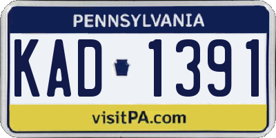 PA license plate KAD1391