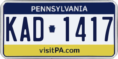 PA license plate KAD1417