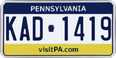 PA license plate KAD1419