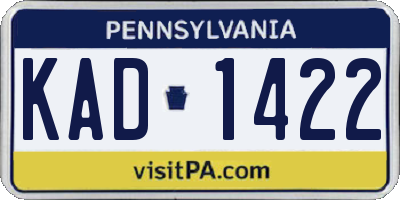 PA license plate KAD1422