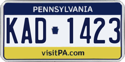 PA license plate KAD1423