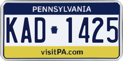 PA license plate KAD1425