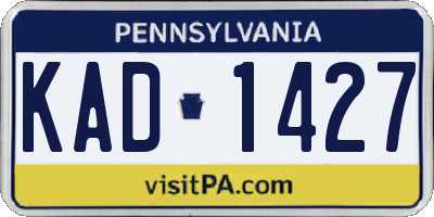 PA license plate KAD1427
