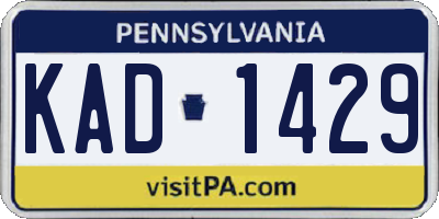 PA license plate KAD1429
