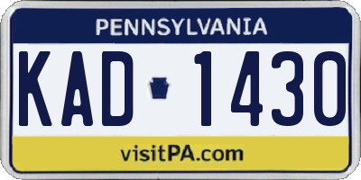 PA license plate KAD1430