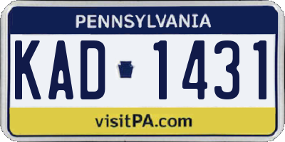 PA license plate KAD1431