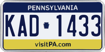 PA license plate KAD1433