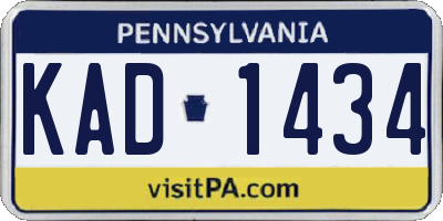 PA license plate KAD1434
