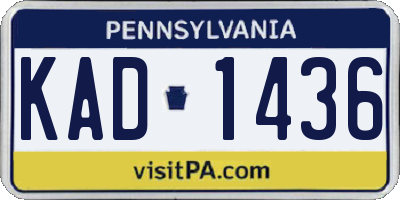 PA license plate KAD1436